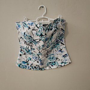 White House Black Market Floral Corset Tube Top size 10